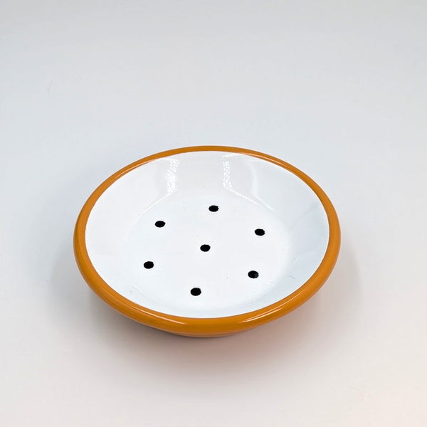 Todelt sæbeskål i emalje - med opsamling (flere varianter)