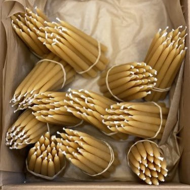 Juletræslys af bivoks – hånddyppede (20 stk.)