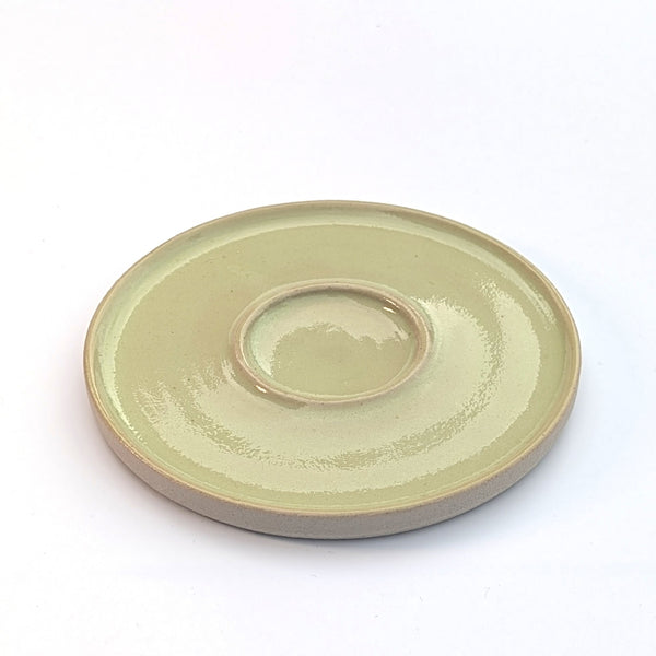 Matcha grøn mini sæbeskål i stentøj – håndlavet dansk keramik fra BIRK Keramik