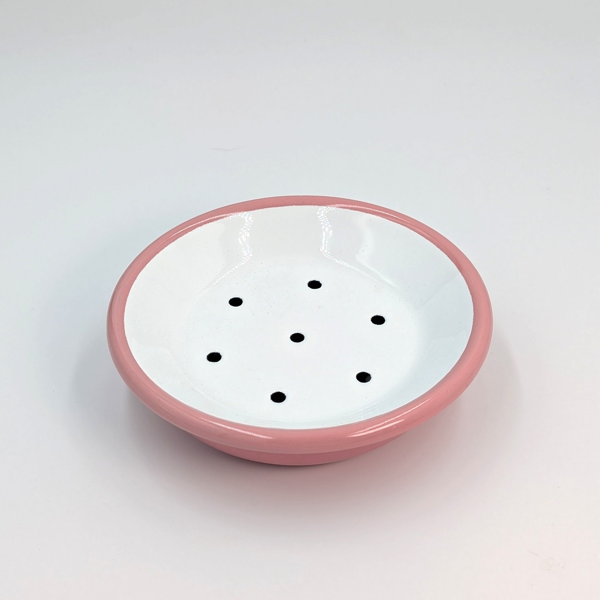 Todelt sæbeskål i emalje - med opsamling (flere varianter)